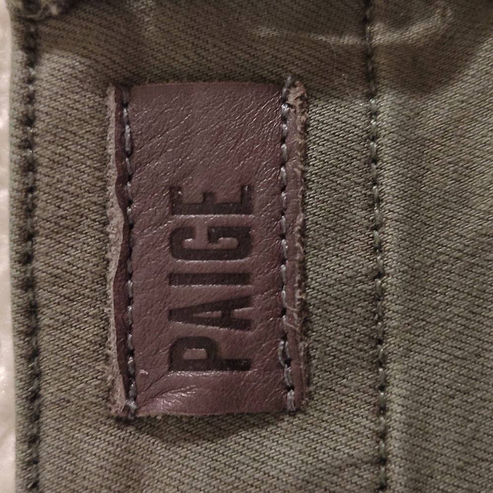 PAIGE Carly Wide Leg Cargo Pocket Jeans – Vintage Ivy Green, Size 32 (10-12) - Picture 10 of 16